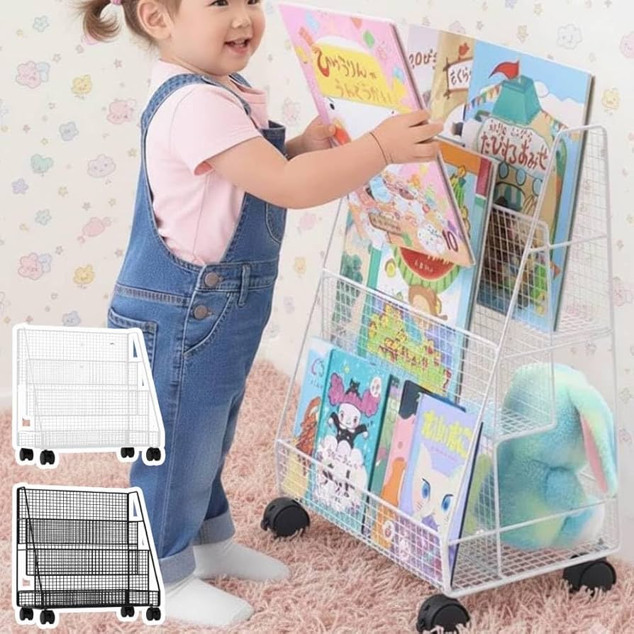 Amazon.co.jp: iimono117 絵本ラック 3段タイプ 幅40cm おもちゃ収納